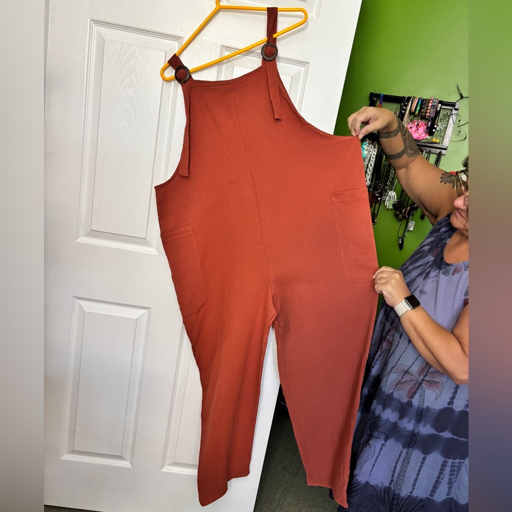 Rust Boho Overalls